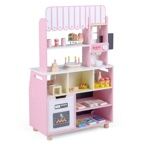 Kids Ice Cream Shop with 27 Accessories and Ice Cream Machine for Ages 3+, Pink