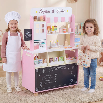 Kids Ice Cream Shop with 27 Accessories and Ice Cream Machine for Ages 3+, Pink Play Kitchen Sets at Gallery Canada