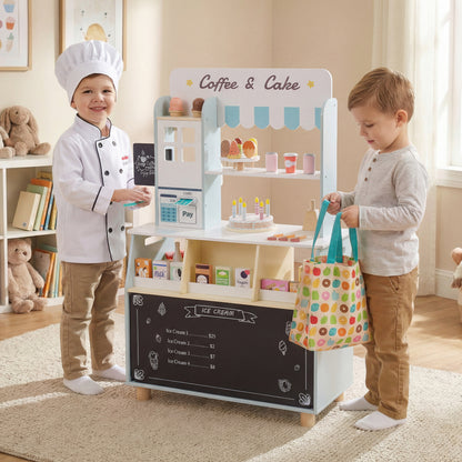 Kids Ice Cream Shop with 27 Accessories and Ice Cream Machine for Ages 3+, Blue Play Kitchen Sets at Gallery Canada
