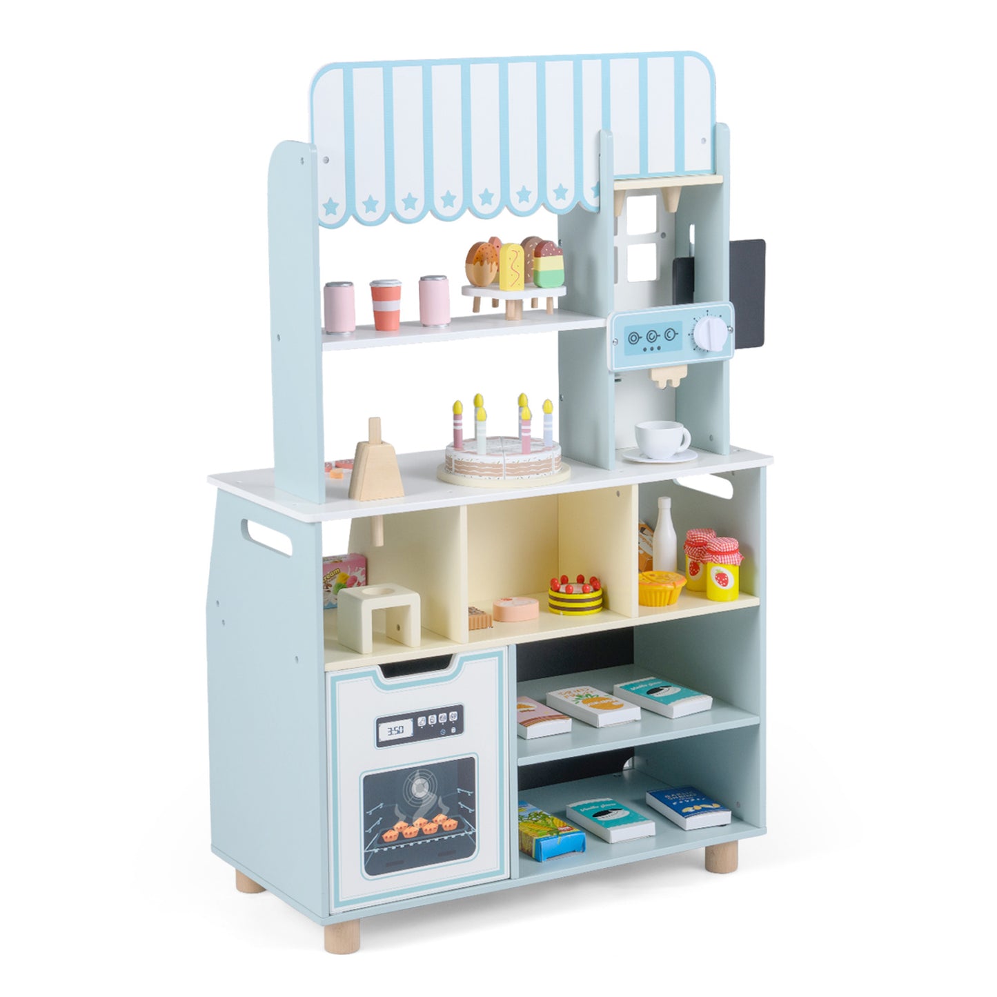 Kids Ice Cream Shop with 27 Accessories and Ice Cream Machine for Ages 3+, Blue Play Kitchen Sets at Gallery Canada