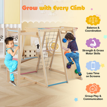 Kids Indoor Playground 6-in-1 Jungle Gym for 3-14 Years Olds, Macaron Climbers & Slides at Gallery Canada