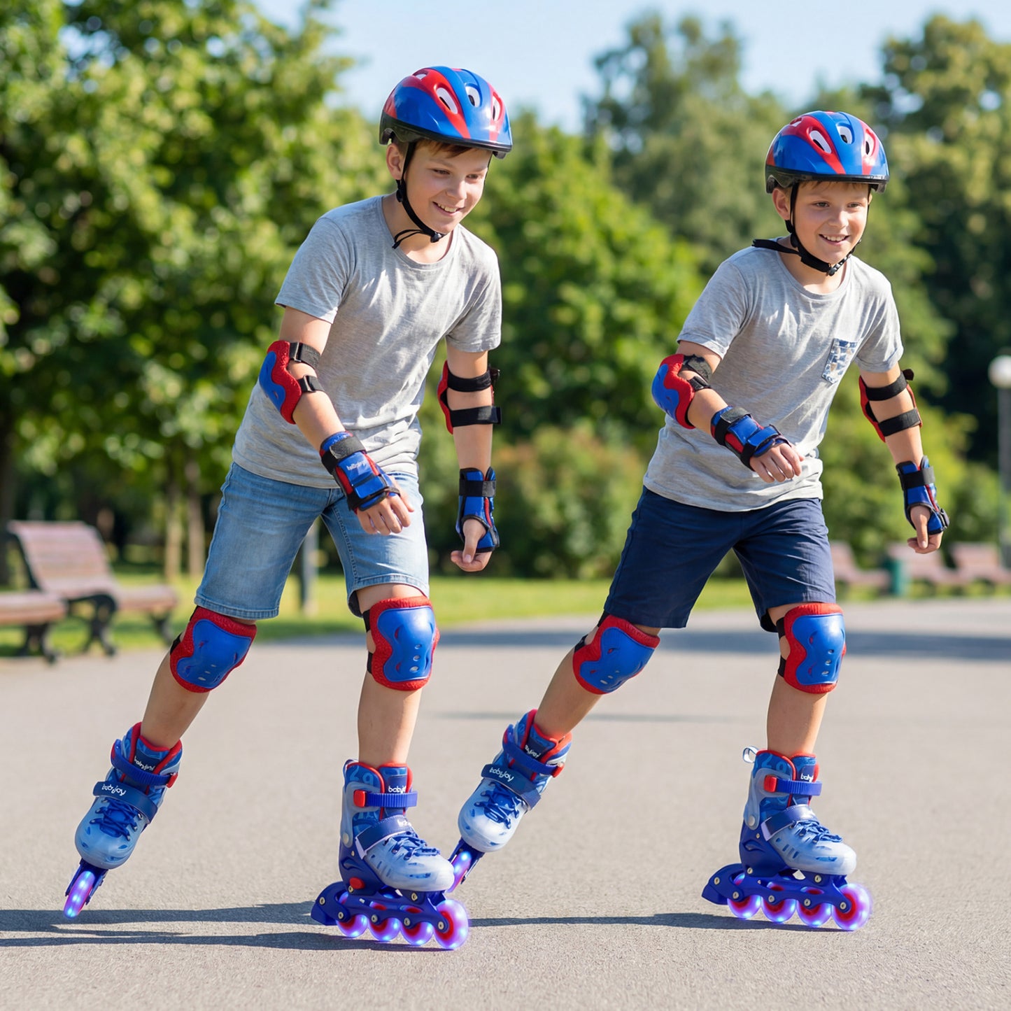 Kids Inline Skates With Light Up Wheels, Ages 9-14, Blue Toy Sports at Gallery Canada