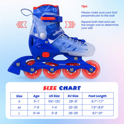 Kids Inline Skates With Light Up Wheels, Ages 9-14, Blue Toy Sports at Gallery Canada