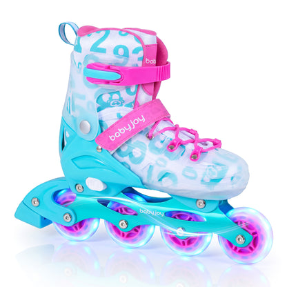 Kids Inline Skates, Light Up Wheels, Ages 9-14, Pink Blue Toy Sports at Gallery Canada