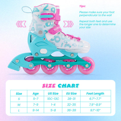 Kids Inline Skates, Light Up Wheels, Ages 9-14, Pink Blue Toy Sports at Gallery Canada