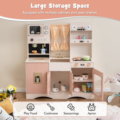 Kids Kitchen Playset, Microwave and Coffee Maker, Ages 3+, Pink Play Kitchen Sets at Gallery Canada