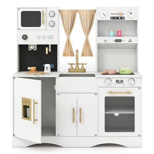 Kids Kitchen Playset, Microwave, Coffee Maker, Ages 3+, White