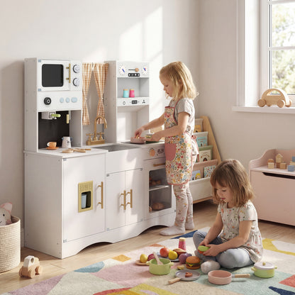 Kids Kitchen Playset, Microwave, Coffee Maker, Ages 3+, White Play Kitchen Sets at Gallery Canada