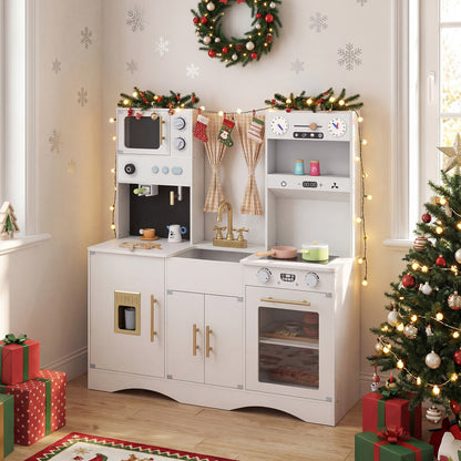 Kids Kitchen Playset, Microwave, Coffee Maker, Ages 3+, White Play Kitchen Sets at Gallery Canada