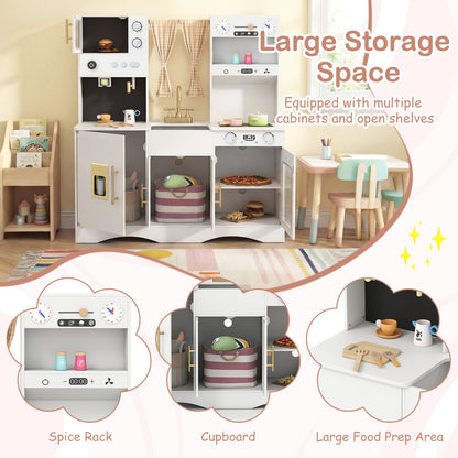 Kids Kitchen Playset, Microwave, Coffee Maker, Ages 3+, White Play Kitchen Sets at Gallery Canada