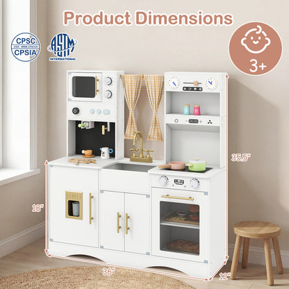 Kids Kitchen Playset, Microwave, Coffee Maker, Ages 3+, White Play Kitchen Sets at Gallery Canada
