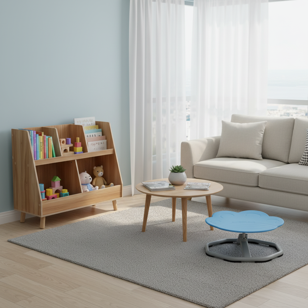 Kids Learning & Play Essentials Bundle — Bookshelf + 4-in-1 Activity Table Set + 360° Swivel Chair Kids Table & Chair Sets at Gallery Canada