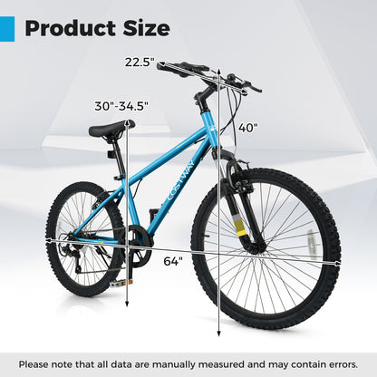 Kids Mountain Bike 20 24 Inch Child Bicycle for Boys Girls Aged 8+ Years Old Blue-24 Inch, Blue Kids Bike at Gallery Canada
