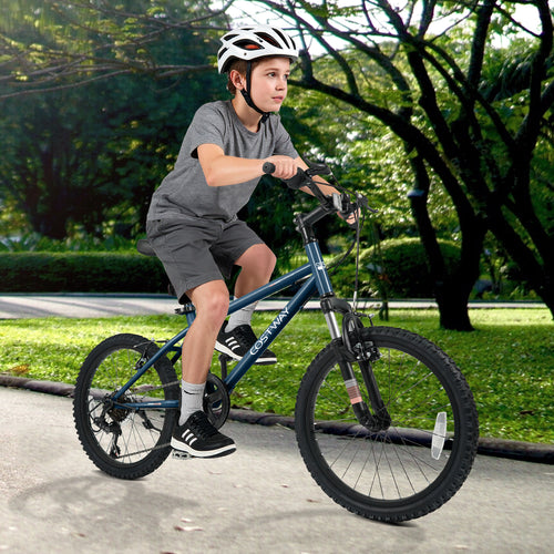 Kids Mountain Bike 20 24 Inch Child Bicycle for Boys Girls Aged 8+ Years Old Navy-20 Inch, Navy