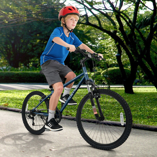 Kids Mountain Bike 20 24 Inch Child Bicycle for Boys Girls Aged 8+ Years Old Navy-24 Inch, Navy