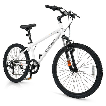 Kids Mountain Bike 20 24 Inch Child Bicycle for Boys Girls Aged 8+ Years Old White-24 Inch, White Kids Bike White at Gallery Canada