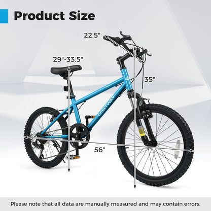 Kids Mountain Bike 20 Inch Child Bicycle for Boys Girls Aged 8+ Years Old Blue, Blue Kids Bike at Gallery Canada