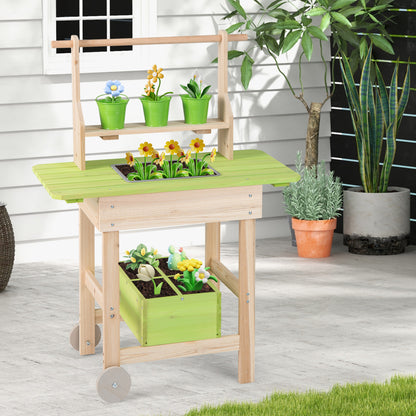Kids Mud Kitchen With Removable Pots, Watering Can, Planting Trough