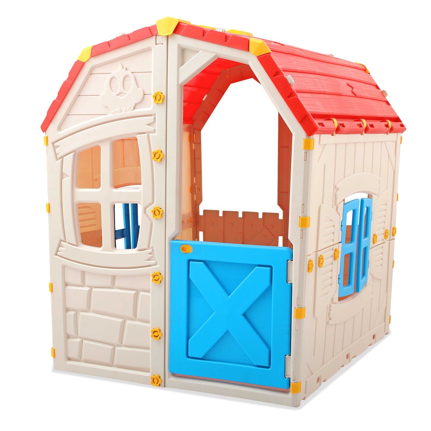Kids Outdoor Playhouse with Openable Windows and Door for Indoor Room, Blue Play Tents & Playhouse Blue at Gallery Canada