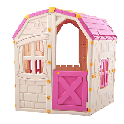 Kids Outdoor Playhouse with Openable Windows and Door for Indoor Room, Pink Play Tents & Playhouse Pink at Gallery Canada