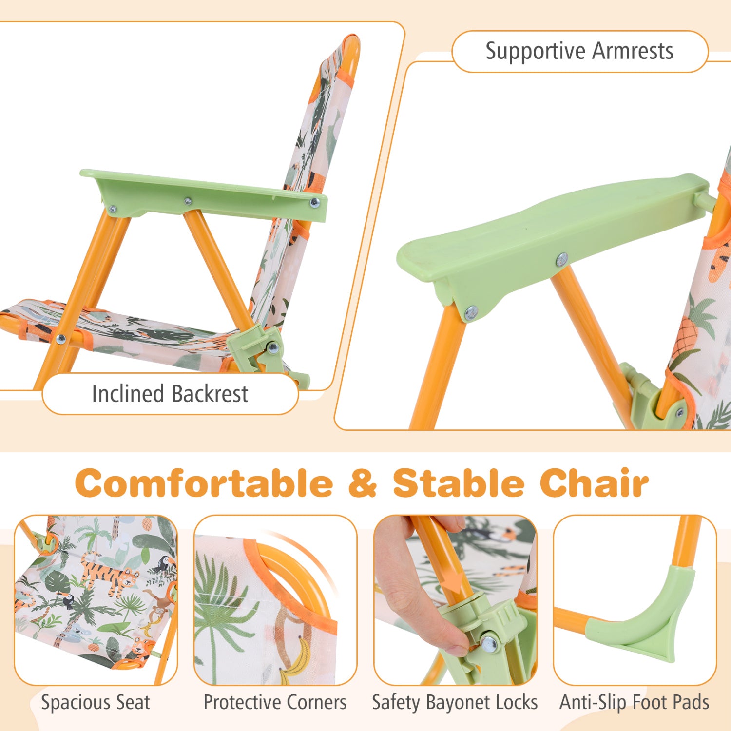 Kids Outdoor Table And Chair Set, 2 Folding Chairs, Height Adjustable Umbrella, Yellow Kids Table & Chair Sets at Gallery Canada