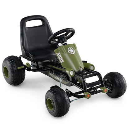 Kids Pedal Go Kart with Steering Wheel and Gear Shifter and Handbrake, Green Push & Pedal Ride On Toys at Gallery Canada