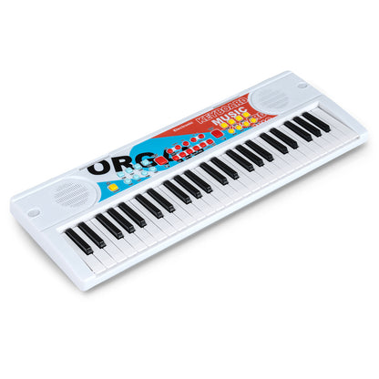 49 Keys Portable Electric Keyboard Piano, 8 Rhythms 8 Tones, White Pianos & Keyboards at Gallery Canada