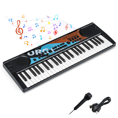 49 Keys Portable Electric Keyboard Piano, 8 Rhythms 8 Tones, Black Pianos & Keyboards at Gallery Canada