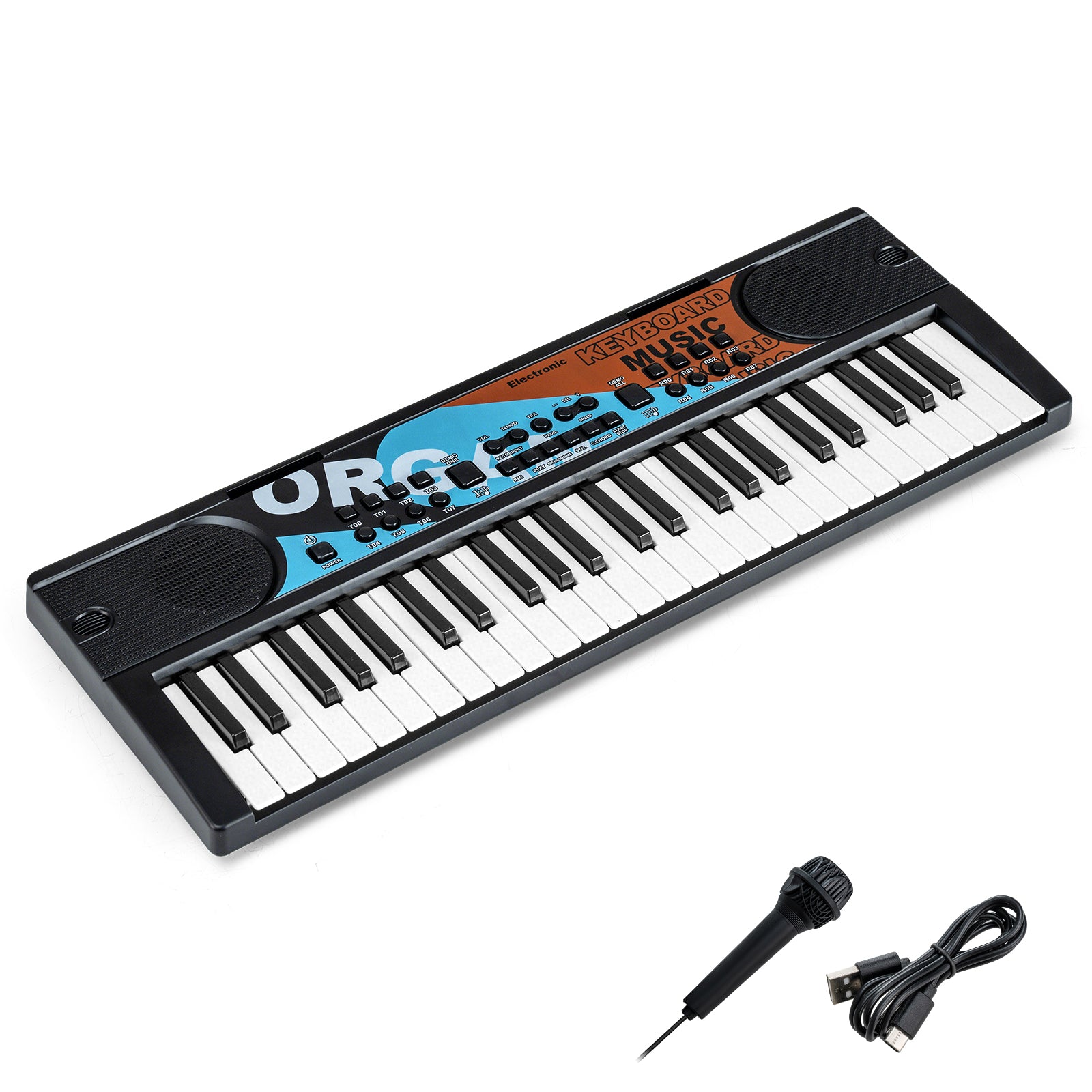 49 Keys Portable Electric Keyboard Piano, 8 Rhythms 8 Tones, Black Pianos & Keyboards at Gallery Canada