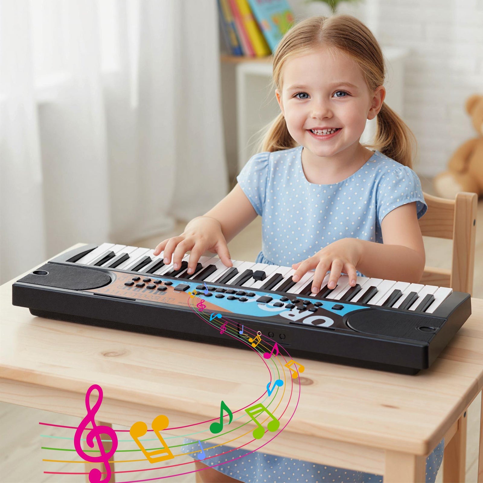 49 Keys Portable Electric Keyboard Piano, 8 Rhythms 8 Tones, Black Pianos & Keyboards at Gallery Canada