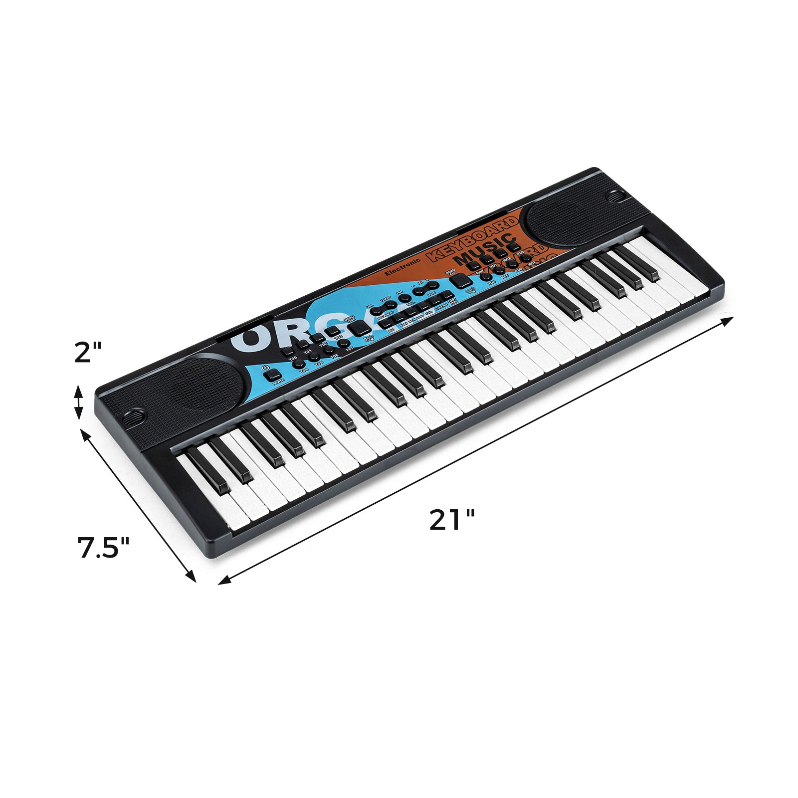 49 Keys Portable Electric Keyboard Piano, 8 Rhythms 8 Tones, Black Pianos & Keyboards at Gallery Canada