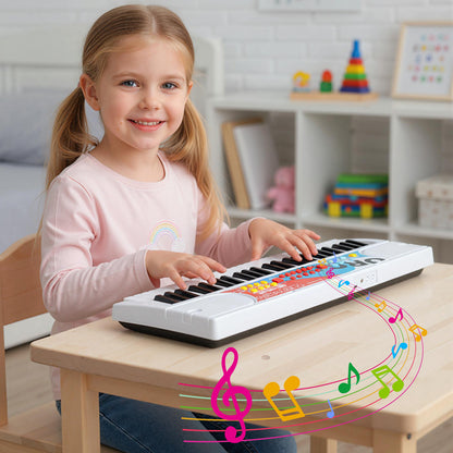 49 Keys Portable Electric Keyboard Piano, 8 Rhythms 8 Tones, White Pianos & Keyboards at Gallery Canada