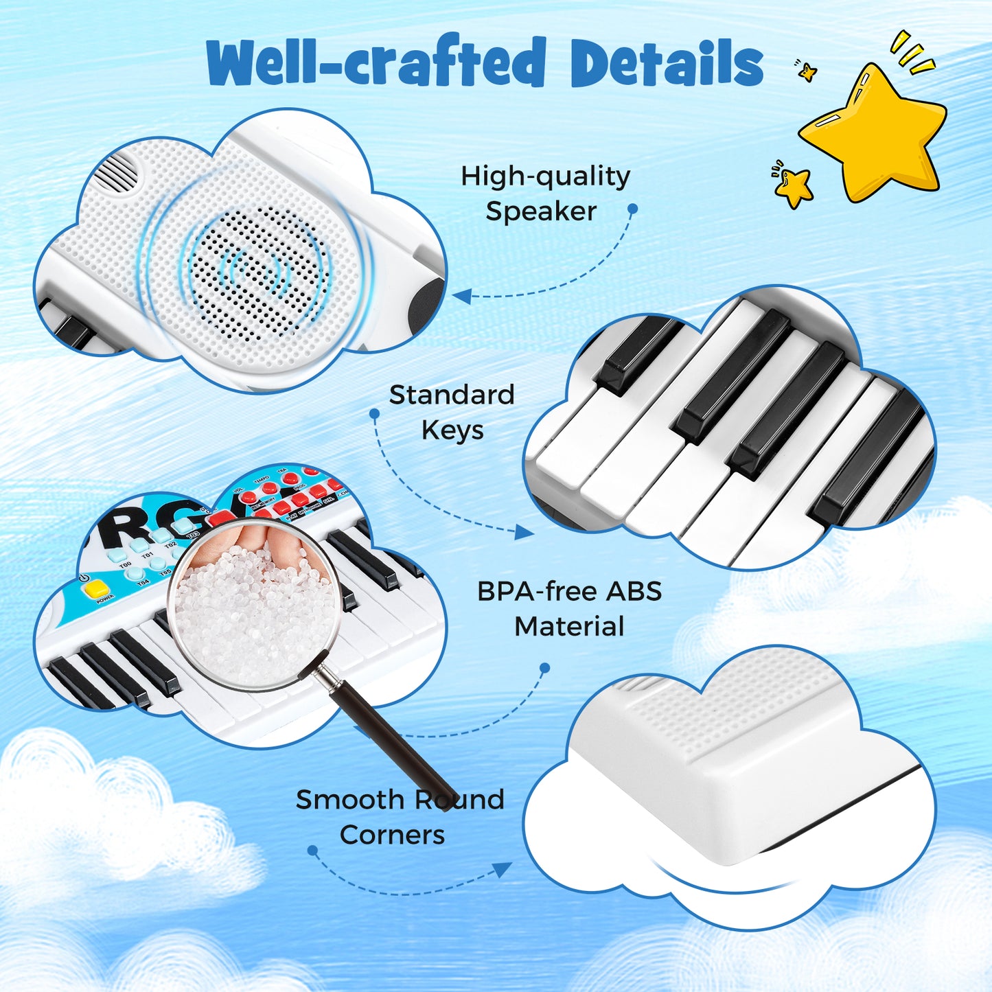 49 Keys Portable Electric Keyboard Piano, 8 Rhythms 8 Tones, White Pianos & Keyboards at Gallery Canada