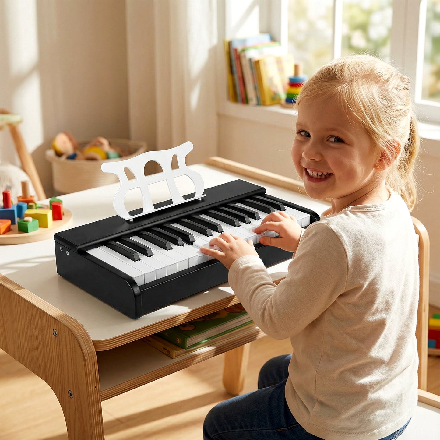Kids Piano Keyboard 30 Keys Digital Piano with Music Stand, Black Pianos & Keyboards at Gallery Canada