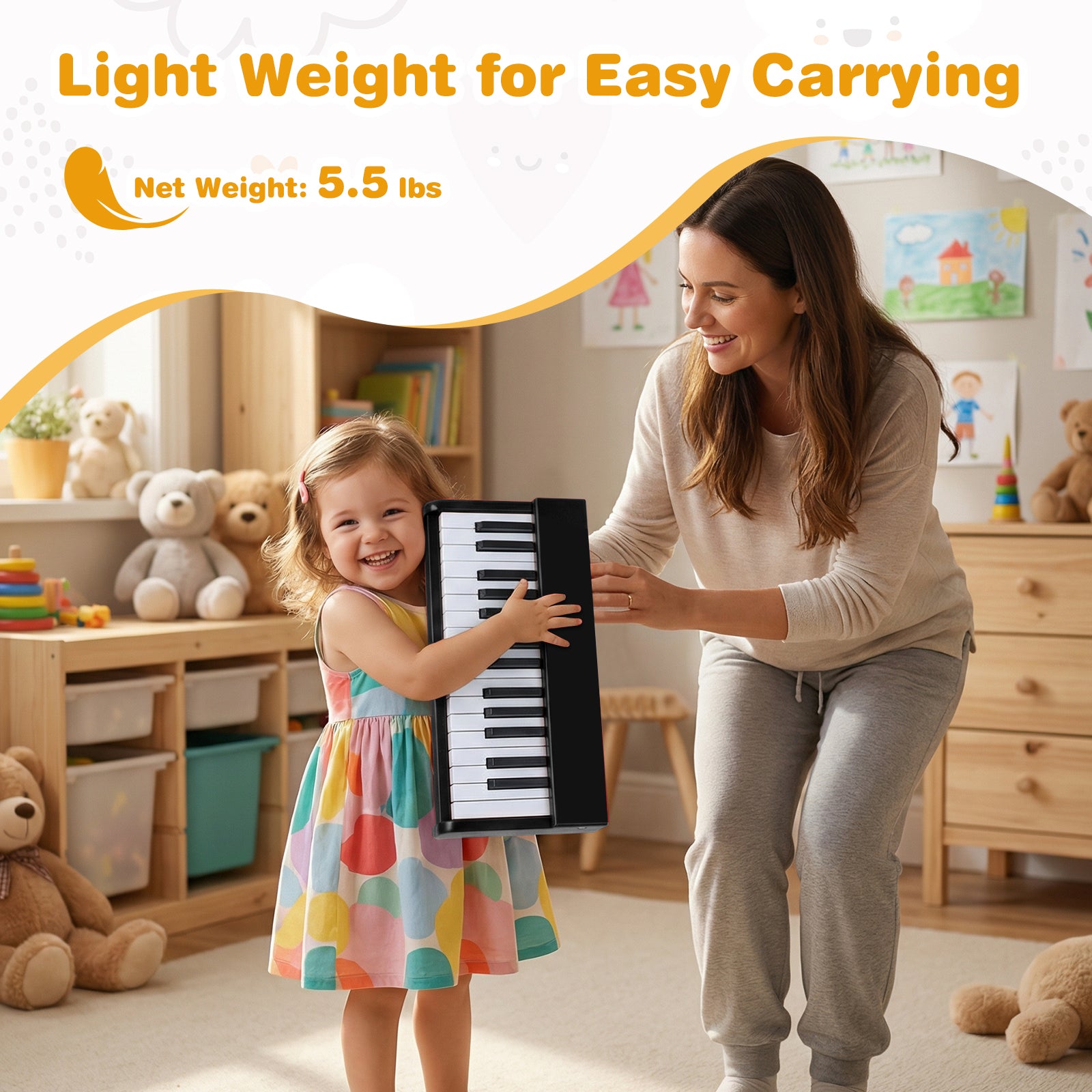 Kids Piano Keyboard 30 Keys Digital Piano with Music Stand, Black Pianos & Keyboards at Gallery Canada