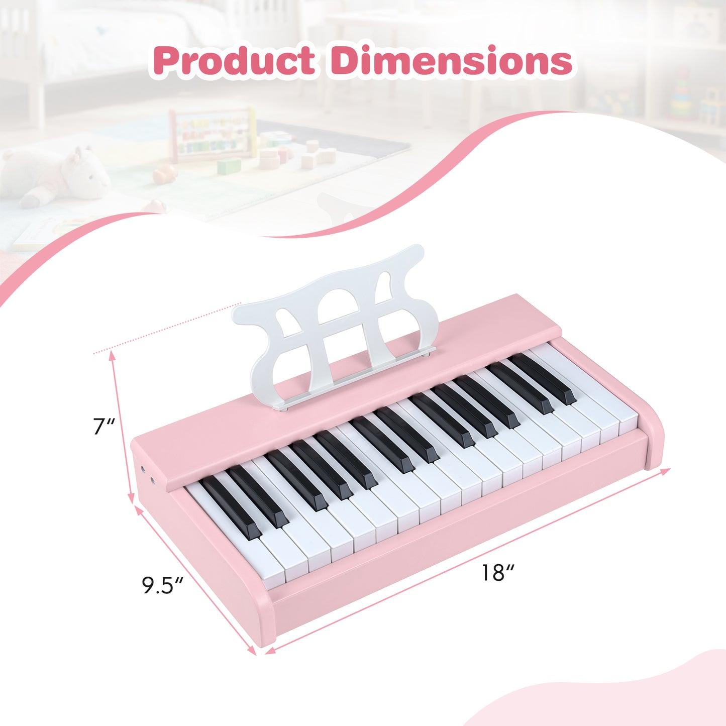 Kids Piano Keyboard 30 Keys Digital Piano with Music Stand for 3+ Years Old Beginners, Pink Pianos & Keyboards at Gallery Canada