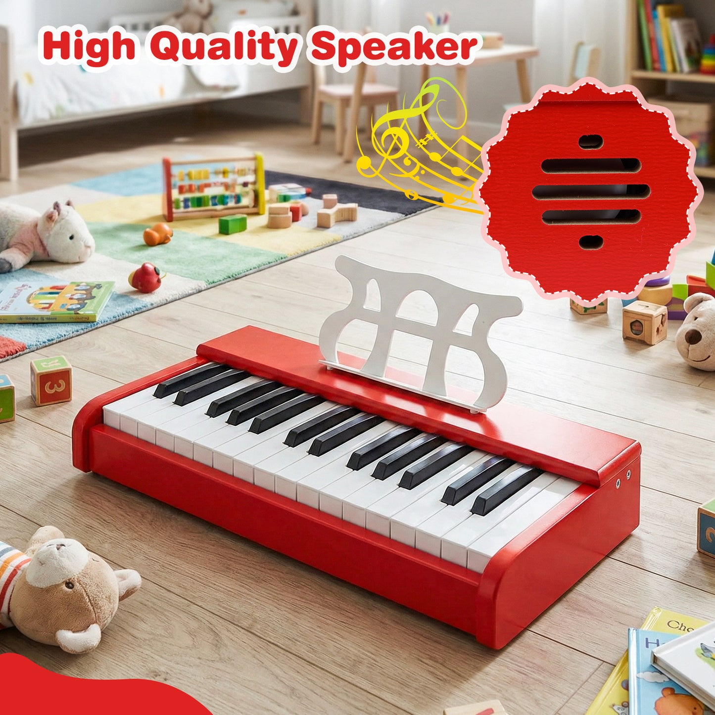 Kids Piano Keyboard 30 Keys Digital Piano with Music Stand for 3+ Years Old Beginners, Red Pianos & Keyboards at Gallery Canada
