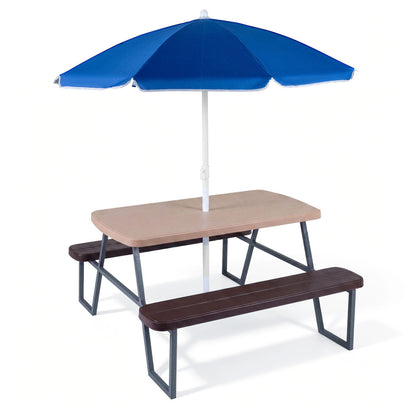 Kids Picnic Table with Benches, Brown Kids Table & Chair Sets at Gallery Canada