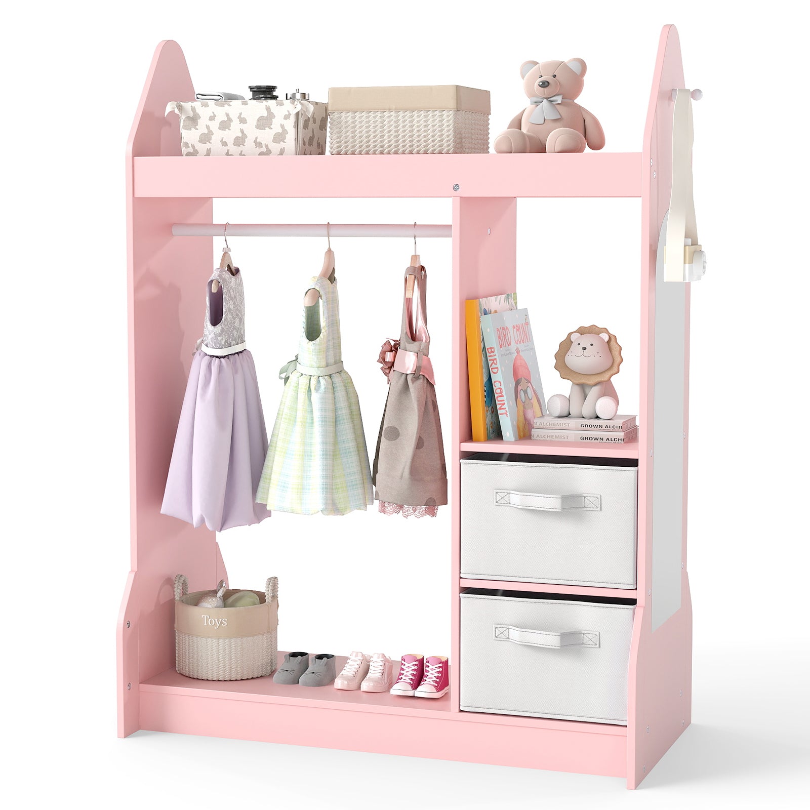Kids Play Armoire Dresser with Cloth Hanger, Pink Kids Storage at Gallery Canada