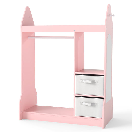 Kids Play Armoire Dresser with Cloth Hanger, Pink Kids Storage Pink at Gallery Canada