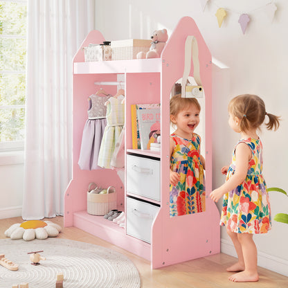 Kids Play Armoire Dresser with Cloth Hanger, Pink Kids Storage at Gallery Canada