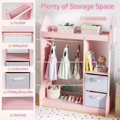 Kids Play Armoire Dresser with Cloth Hanger, Pink Kids Storage at Gallery Canada