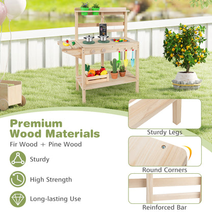 Wooden Kids Play Kitchen Set with Stoves, 3+, Natural Play Kitchen Sets at Gallery Canada