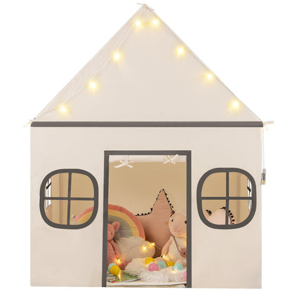 Kids Play Tent Large Playhouse with Door Curtain and Windows Star Lights, Beige Play Tents & Playhouse at Gallery Canada