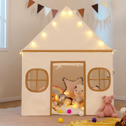 Kids Play Tent Large Playhouse with Door Curtain and Windows Star Lights, Coffee Play Tents & Playhouse at Gallery Canada