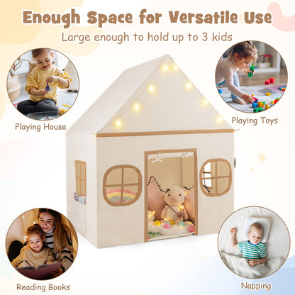 Kids Play Tent Large Playhouse with Door Curtain and Windows Star Lights, Coffee Play Tents & Playhouse at Gallery Canada