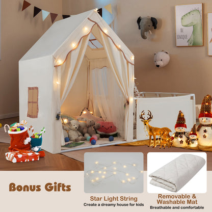 Kids Play Tent with Playpen 2-in-1 Toddler Playhouse with Yard, Beige Play Tents & Playhouse at Gallery Canada