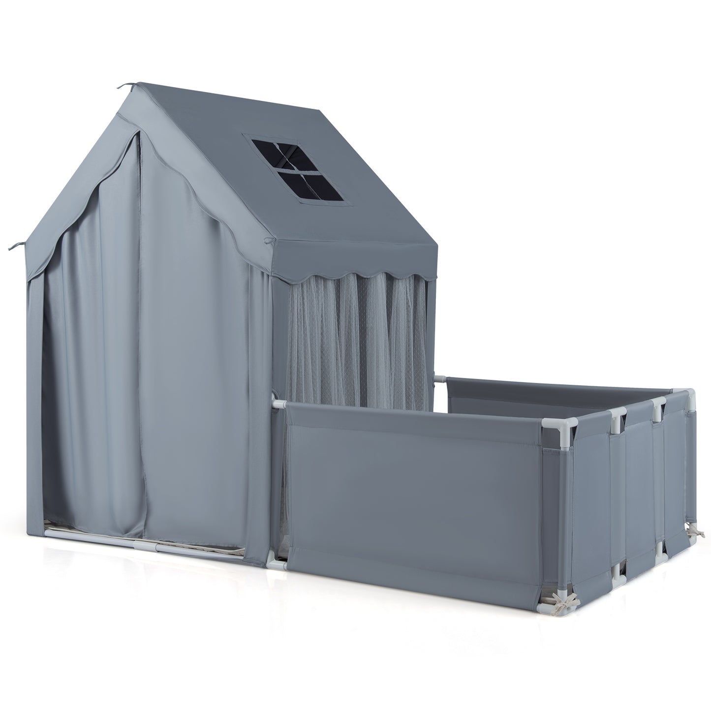 Kids Play Tent With Playpen, 2-in-1 Toddler Playhouse, Gray Play Tents & Playhouse at Gallery Canada