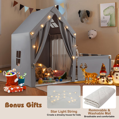 Kids Play Tent With Playpen, 2-in-1 Toddler Playhouse, Gray Play Tents & Playhouse at Gallery Canada
