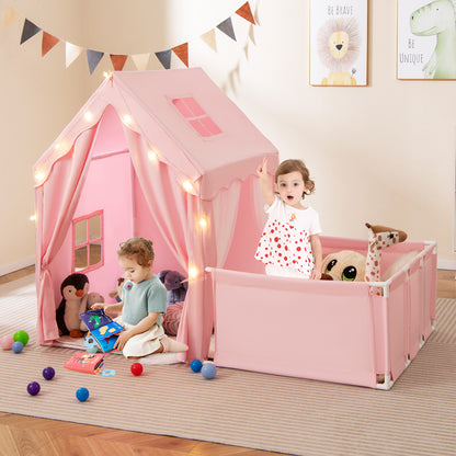 Kids Play Tent With Playpen, 2-in-1 Toddler Playhouse, Pink Play Tents & Playhouse at Gallery Canada